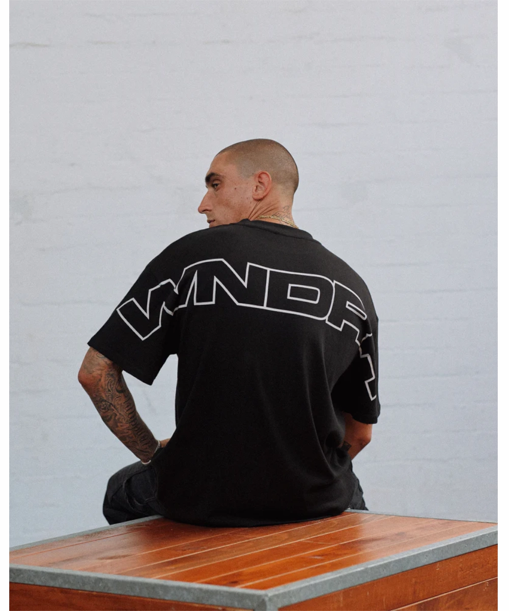 FlatlockSeaming WNDRR Patron Heavy Weight Tee (Black)