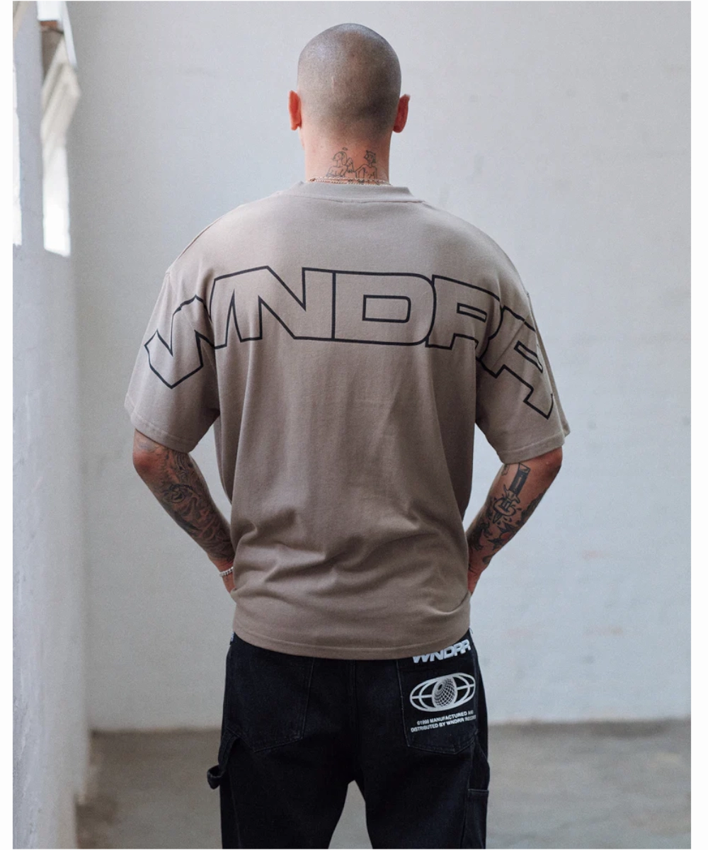 DoubleLayered Structure WNDRR Patron Heavy Weight Tee (Taupe)
