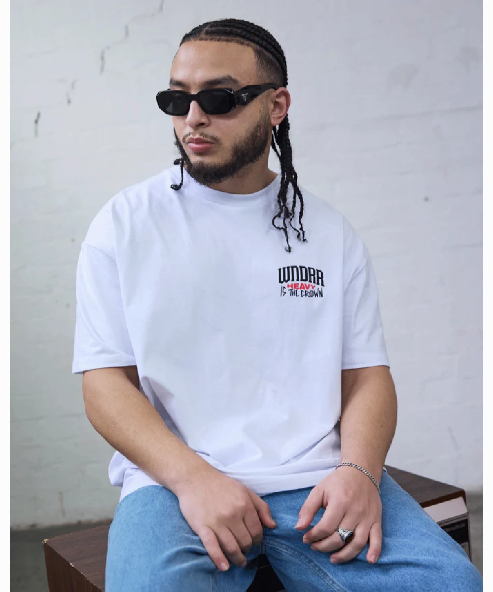 Web Glow Wndrr Pledge Box Fit Tee (White)