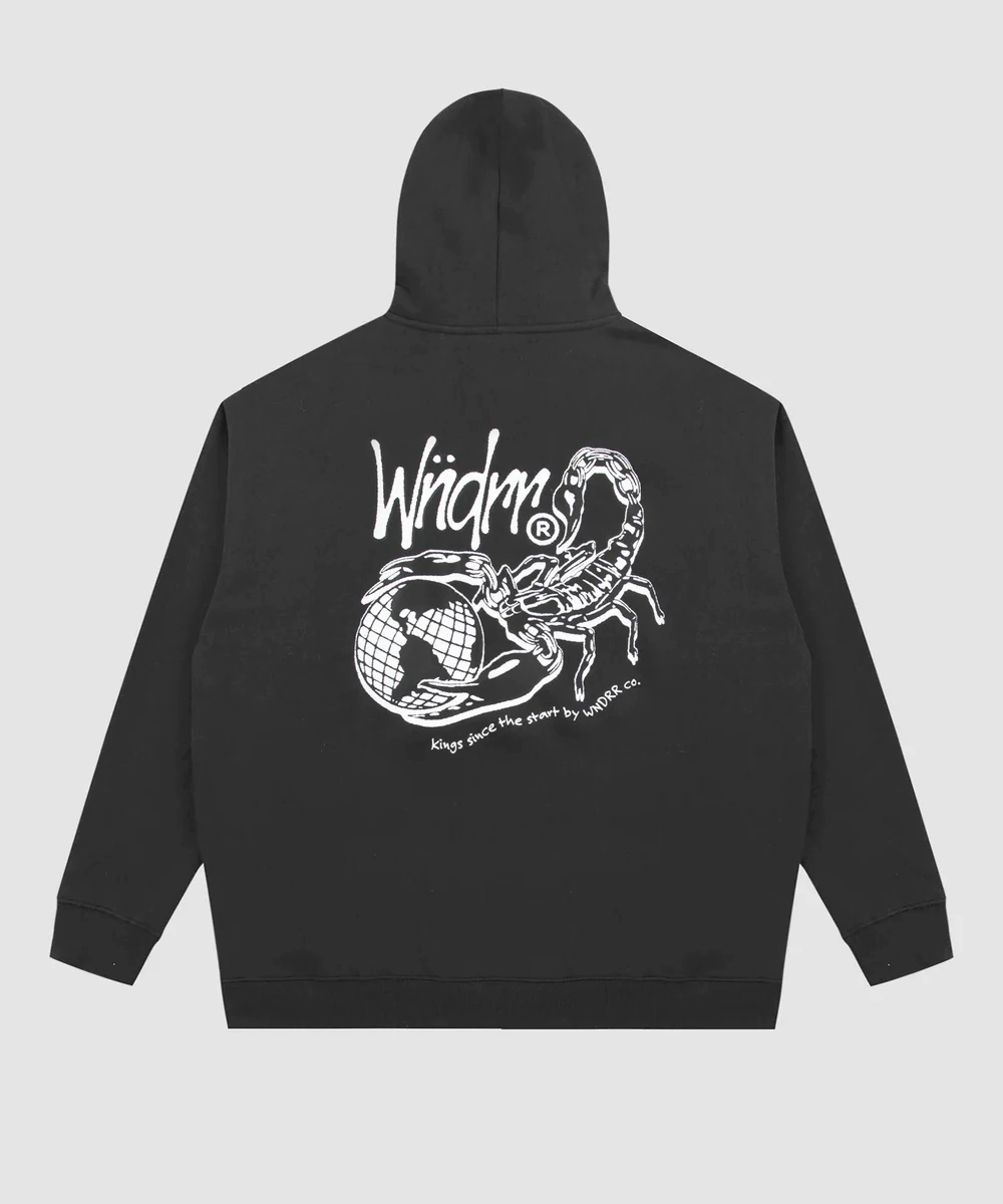 FlexibleElasticity Reinforced Hem WNDRR Scorpion Hood Sweat (Faded Black)