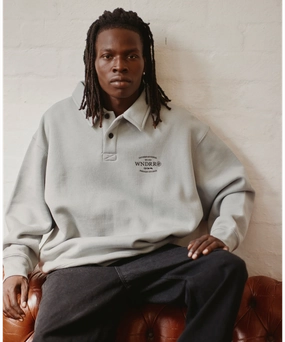 WNDRR Sheriff Rugby Sweat (Cement Grey) Vented Panels
