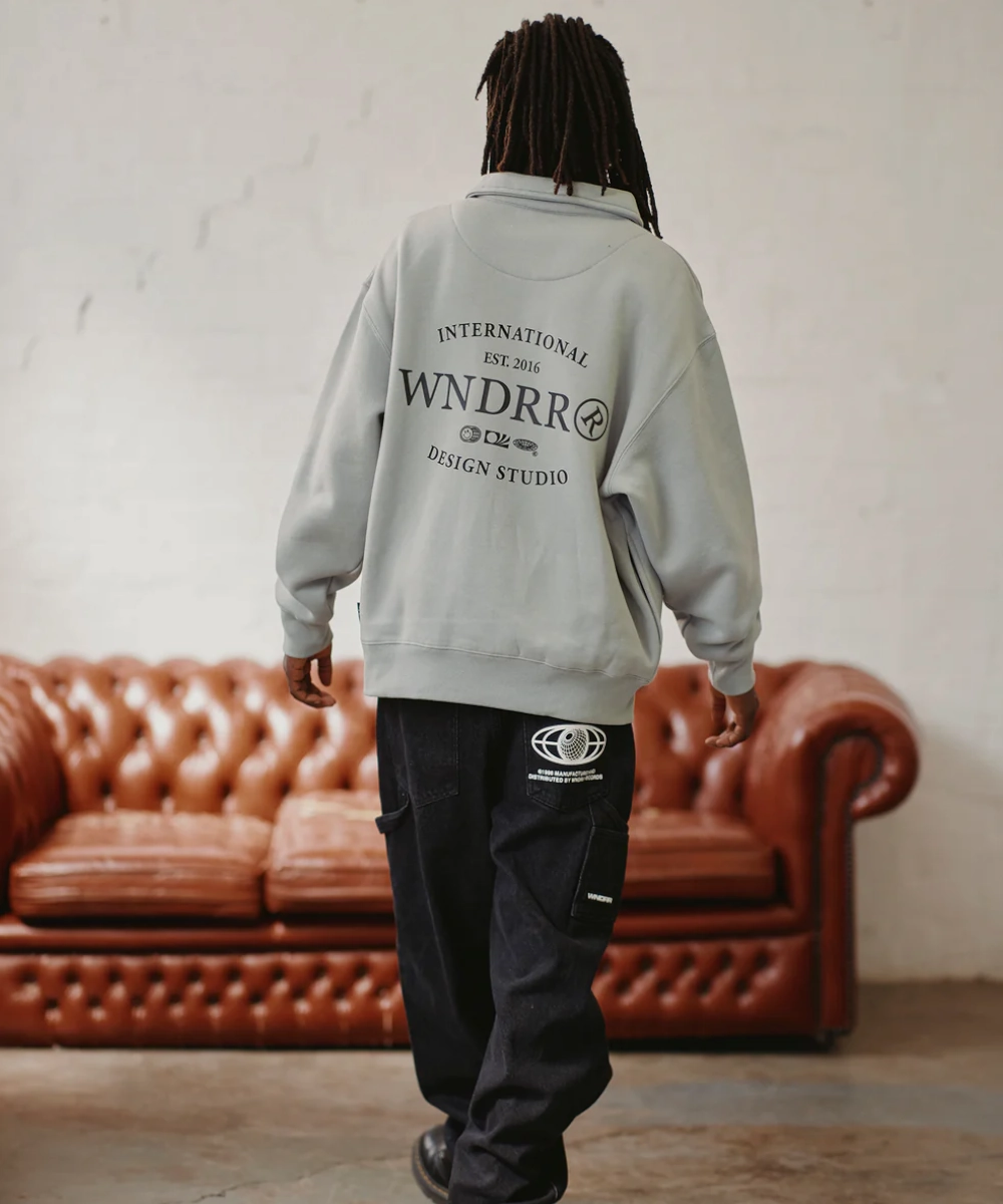 WNDRR Sheriff Rugby Sweat (Cement Grey) Adjustable Fit LightweightWeave