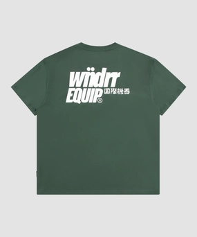 WNDRR Slant Box Fit Tee (Dark Green) Thick Glow Jump Core