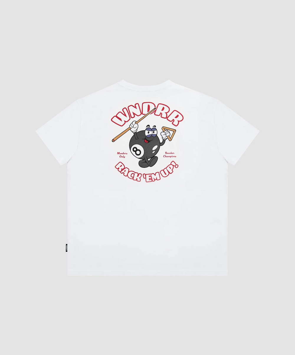 WNDRR Snooker Box Fit Tee (White) FlexibleNeckline Elite Vibe
