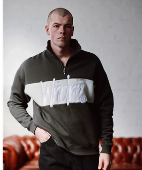 WNDRR STARTER PANEL 1/4 ZIP SWEAT (INK) NoRubEdging Durable Reinforcements