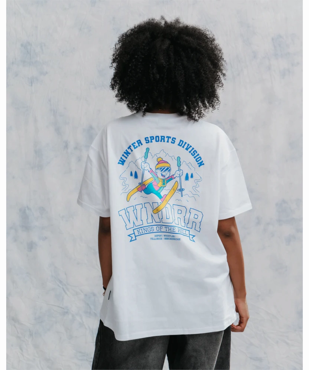 WNDRR Winter Sports Box Fit Tee (White) Kind Soul Trend Vibe