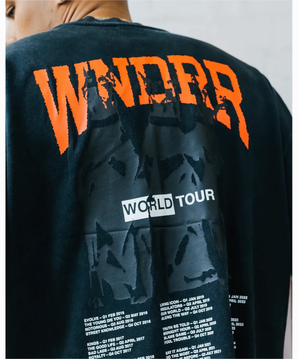 Lightweight Construction WNDRR World Tour Heavy Weight Tee (Washed Black)