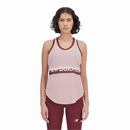 Reinforced Elbow Patches Woman's Accelerate Tank Print - PINK MOON