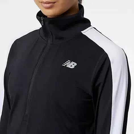 Overlock Edging Soft Knit Women's Accelerate Half Zip - Black