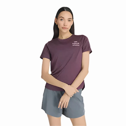 Flexible Waistband Adaptation Moisture Wicking Technology Women's Athletics Graphic T-Shirt
