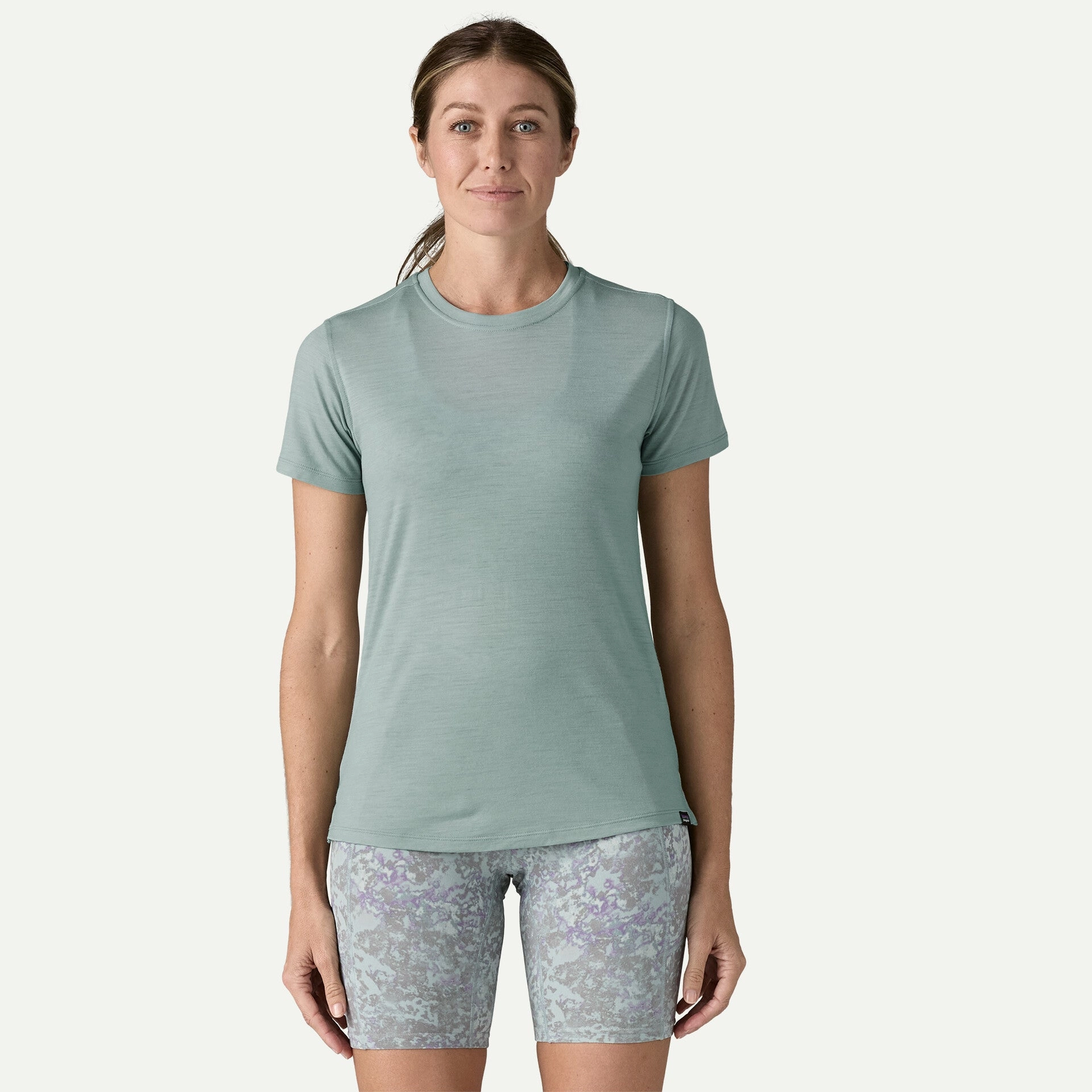 AntiClingFabric NonChafe Women's Capilene Cool Merino Blend Tee Thermal Blue