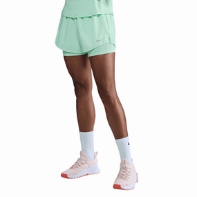 AntiSnagFabric Women's Dri-FIT Mid Rise 3 Inch 2 in 1 Shorts Mint Foam / Reflective Silver