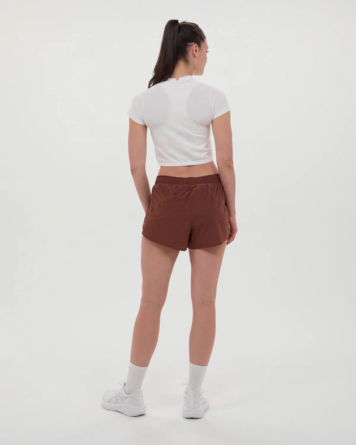 Adjustable Hem Women's Mercury Seamless Crop Tee White