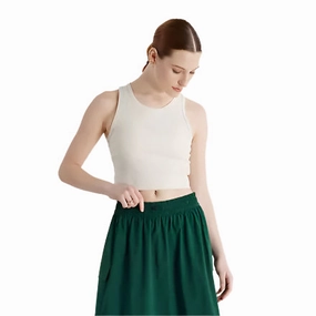 Elegant Cardigan Layered Hemline Women's Micro-Rib Tank