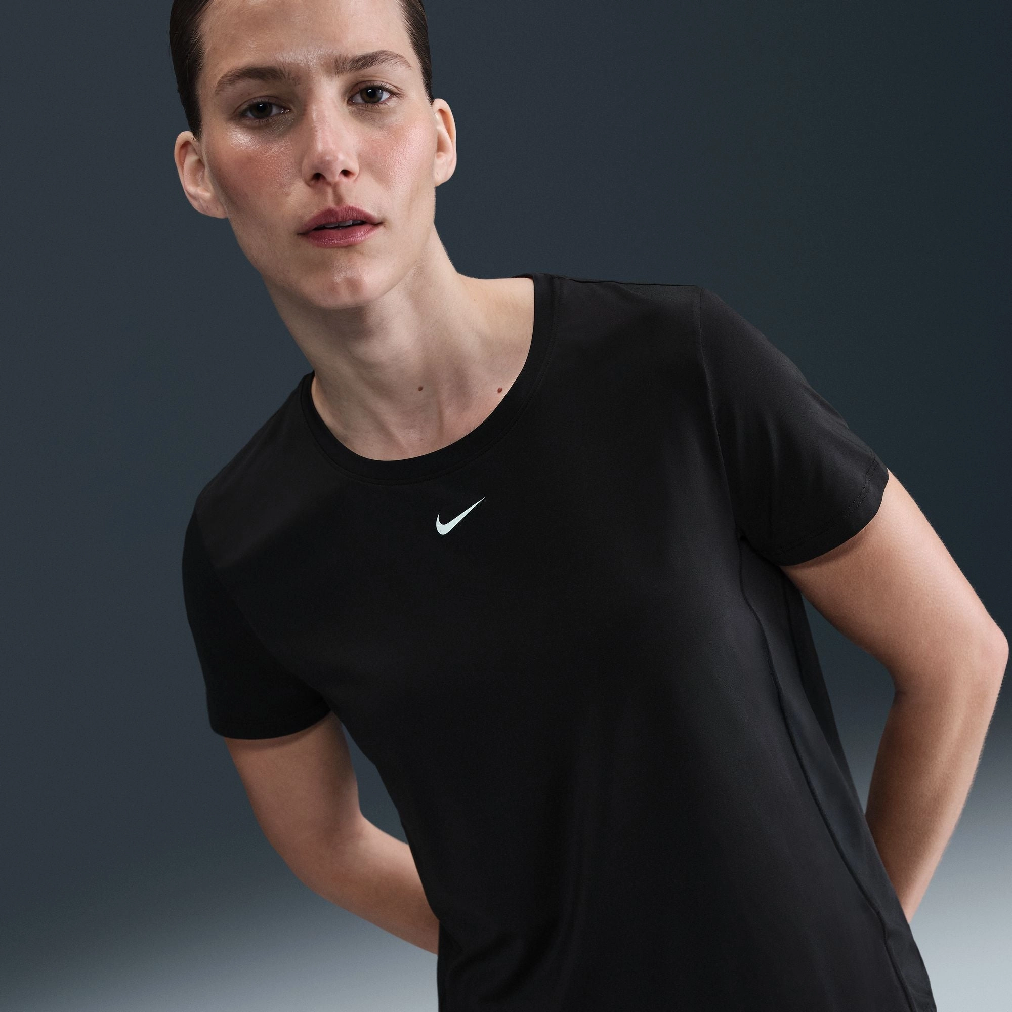 Women's One Dri-FIT Classic Tee Black / White HypoallergenicTextile