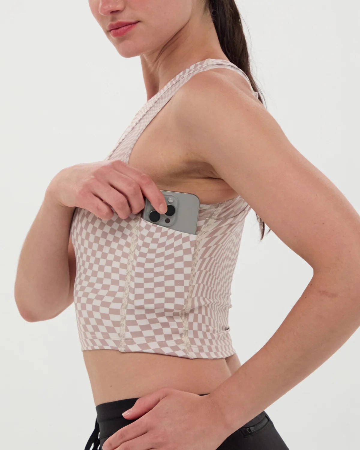 Women's Stamina Race Crop Chalk / Cocoa NonSlipTrim