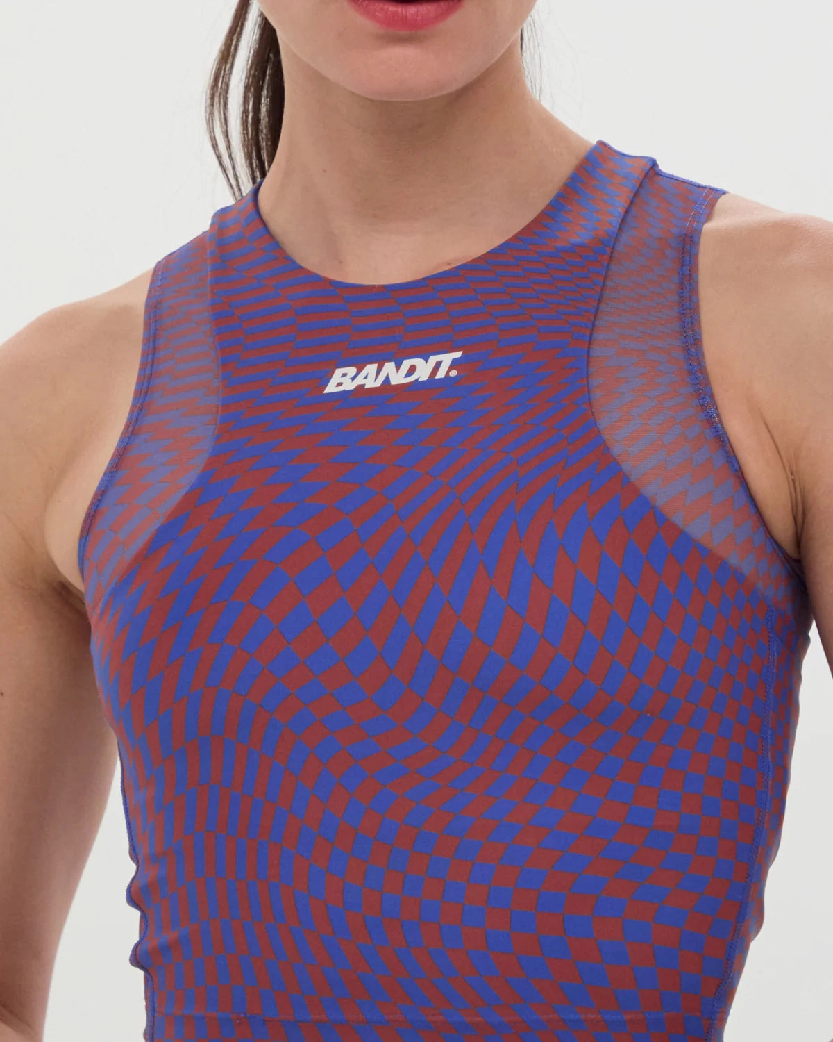Women's Stamina Race Crop Deep Peri Blue / Rust TemperatureControlTechnology