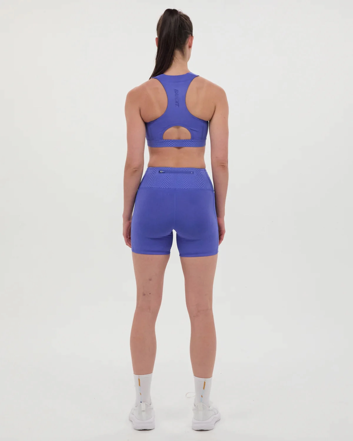 WrinkleFreeTexture Opaque Core Women's Stamina Scoop Neck Run Bra Deep Peri Blue