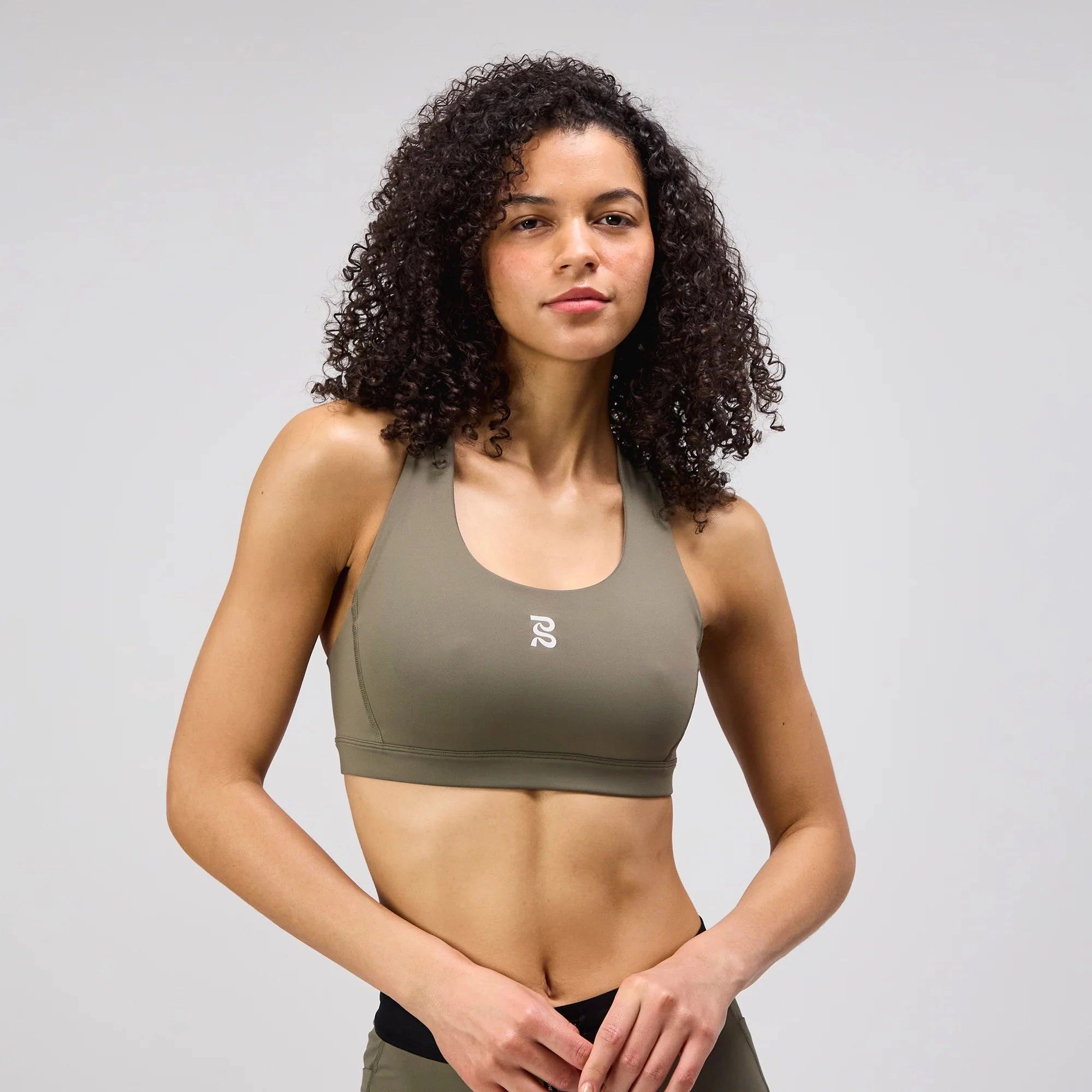 Women's Stamina Scoop Neck Run Bra Fatigue Wool Fit Wind Glow