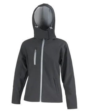 Eco Wear Women's Core Tx Performance Hooded Softshell Jacket | BLACK/GREY