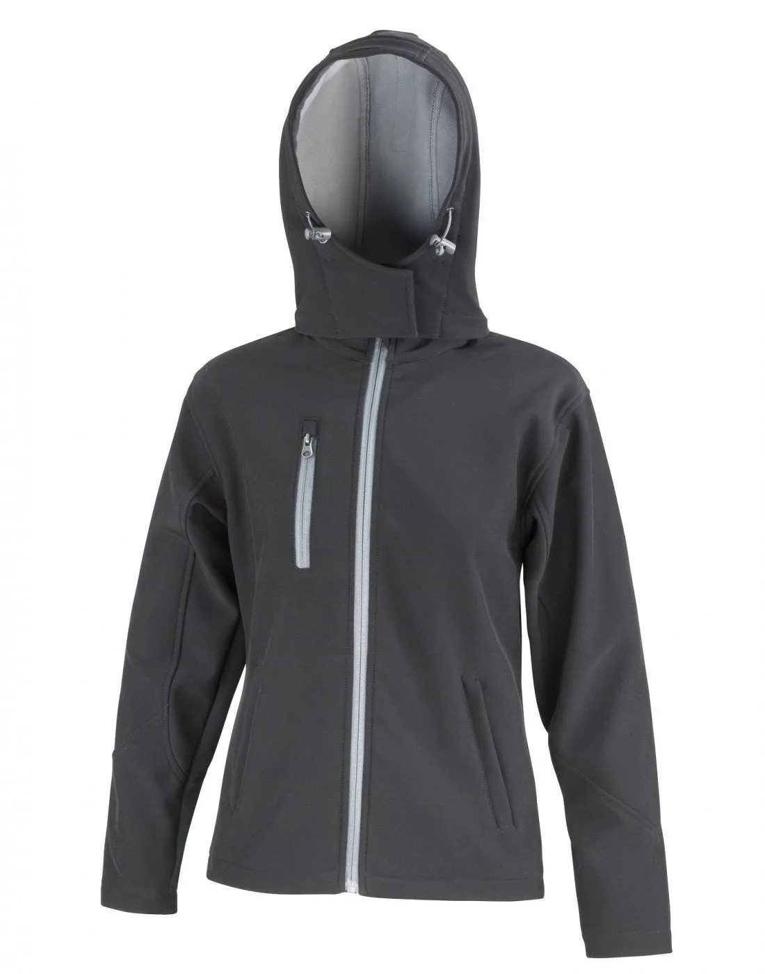 Tough Core Women's Core Tx Performance Hooded Softshell Jacket | BLACK/GREY
