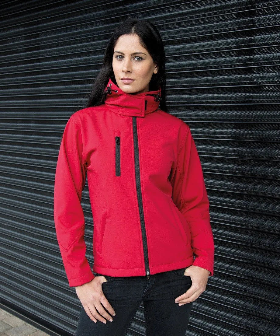 Women's Core Tx Performance Hooded Softshell Jacket | BLACK/GREY Lean Glow AntiClingFabric