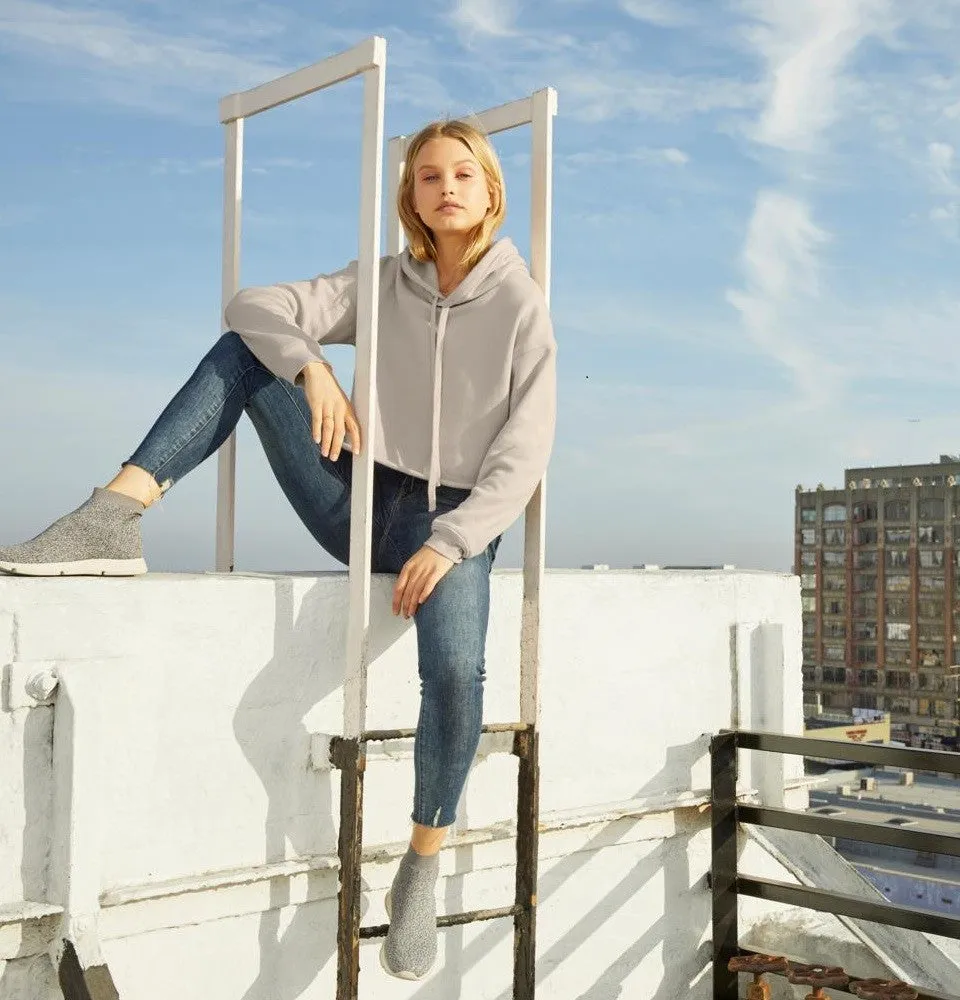 Lift Mode Women's Cropped Fleece Hoodie | BLACK
