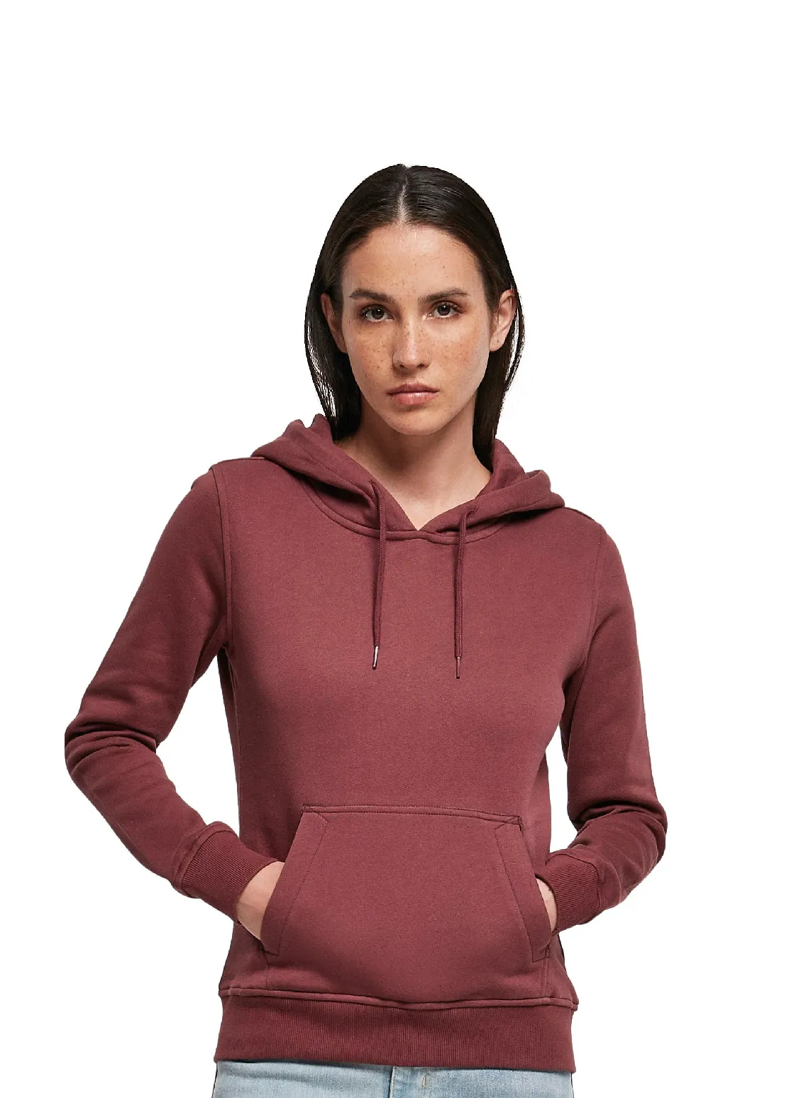 Adjustable Drawcord Women's Organic Hoodie | BLACK