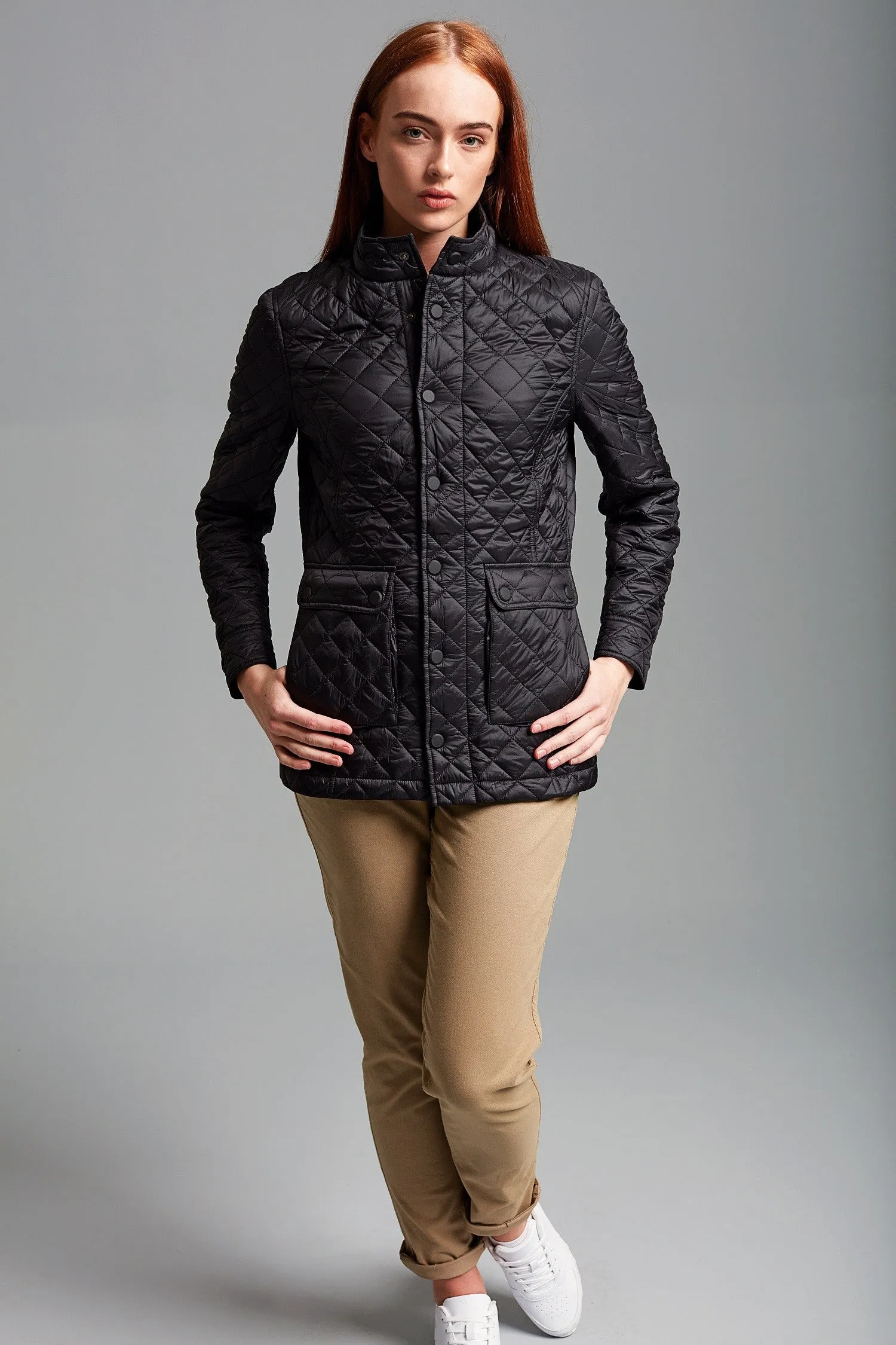 Women's Quartic Quilt Jacket | BLACK Glitter Fit