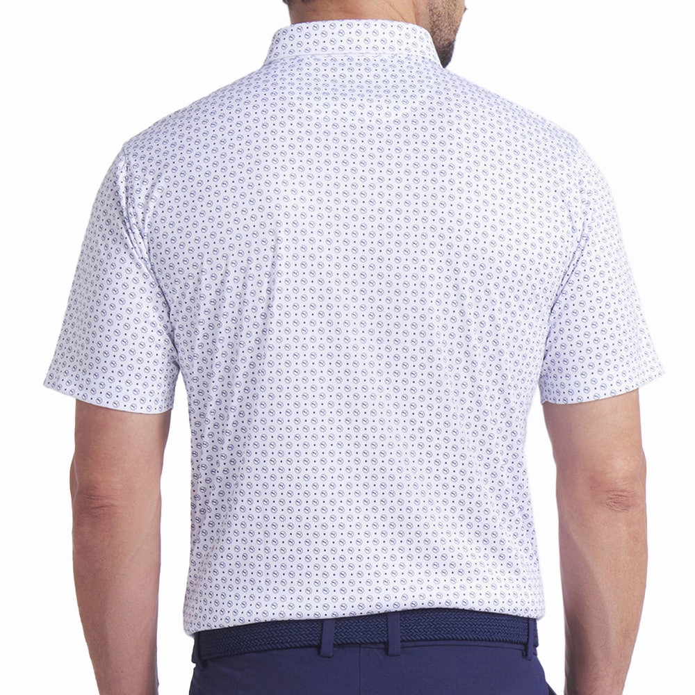Puma Pure 2.0 Circle Cat Golf Shirt - White Glow/Deep Navy Corporate Dress Code