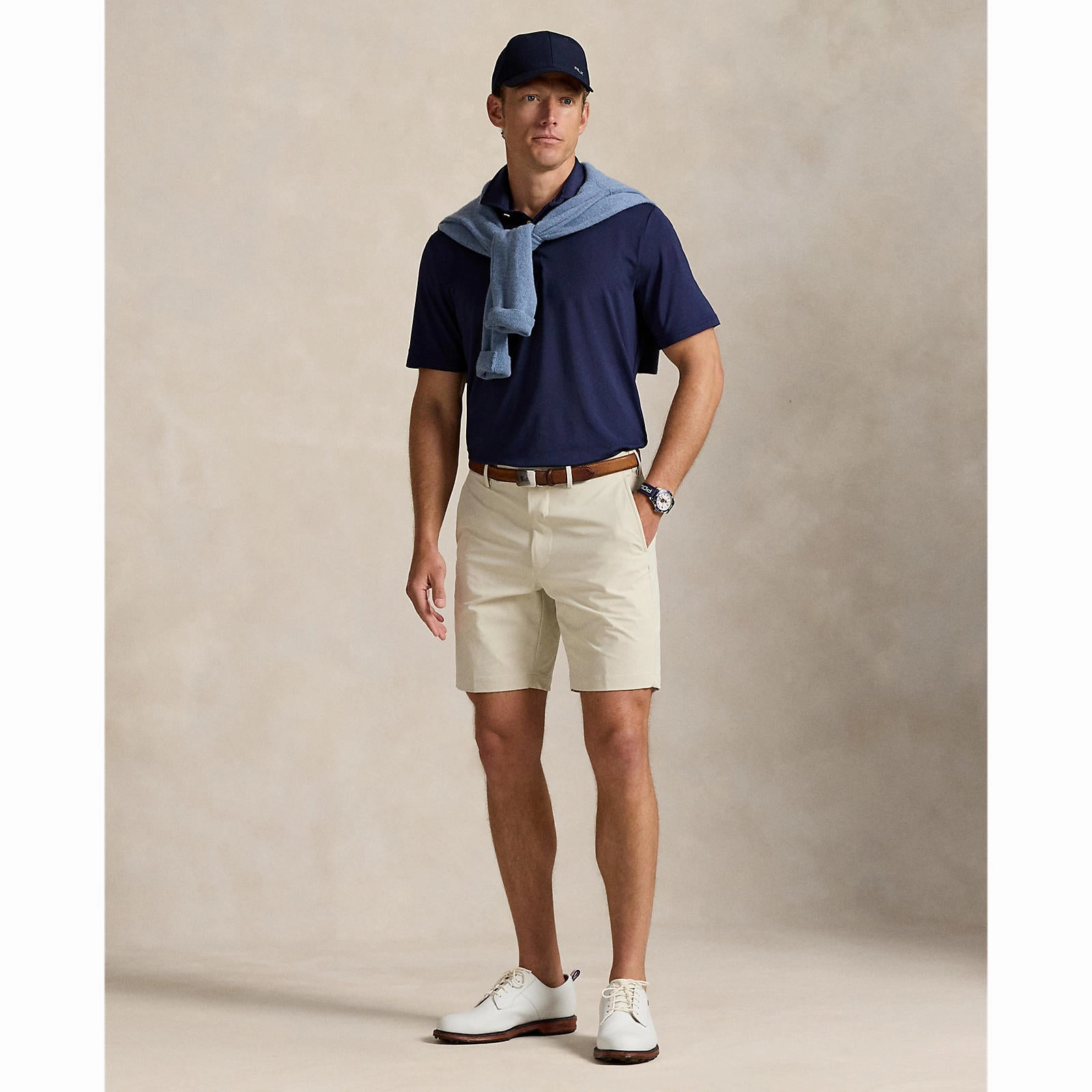 RLX Ralph Lauren Classic Fit Lightweight Airflow Golf Polo Shirt - Refined Navy Breathable Knitwear