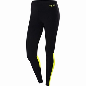 TCA Hex Mesh Womens Long Running Tights - Black Inverted triangle shape