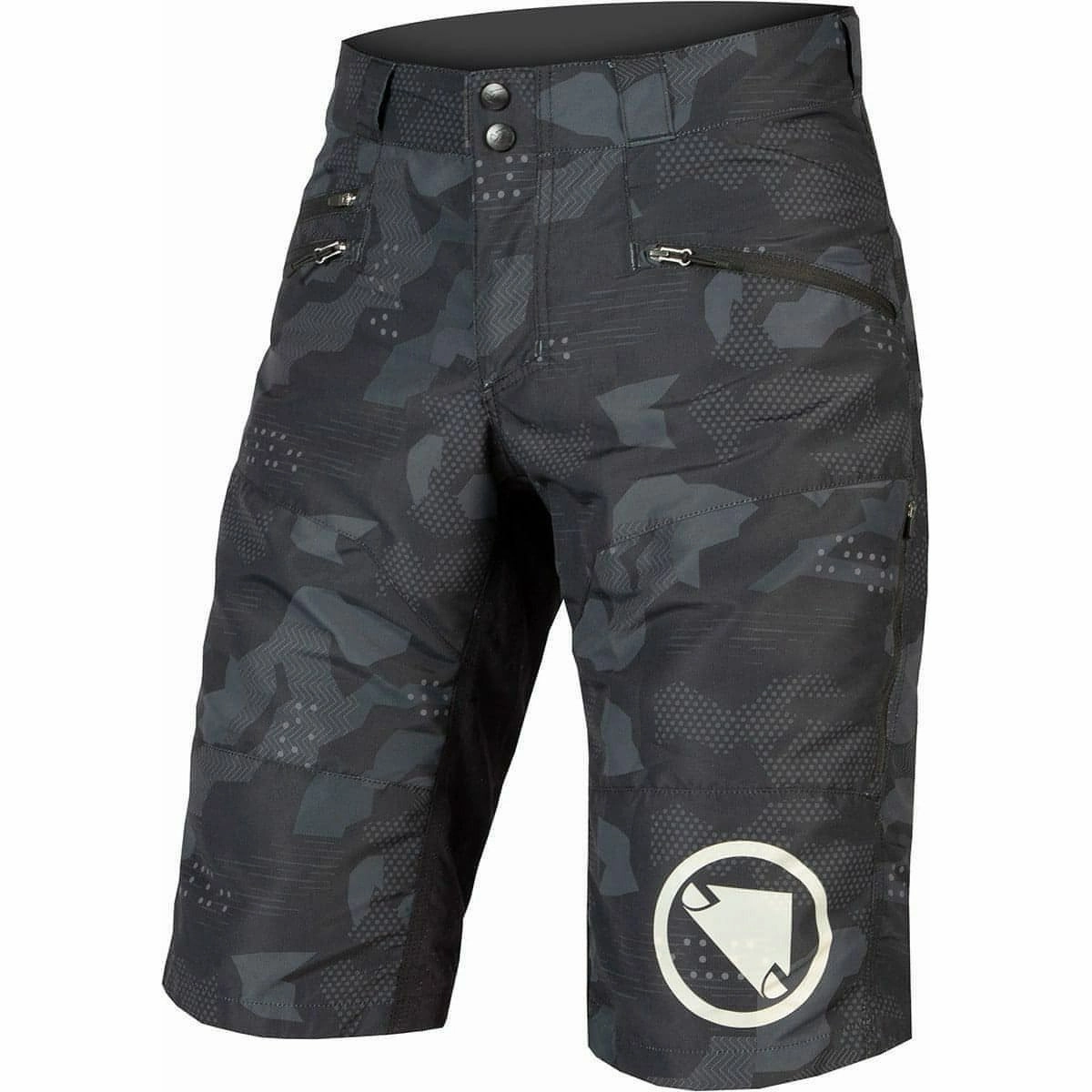 Odor Control Silver Ion Endura SingleTrack II Mens Baggy Cycling Shorts - Black Camo