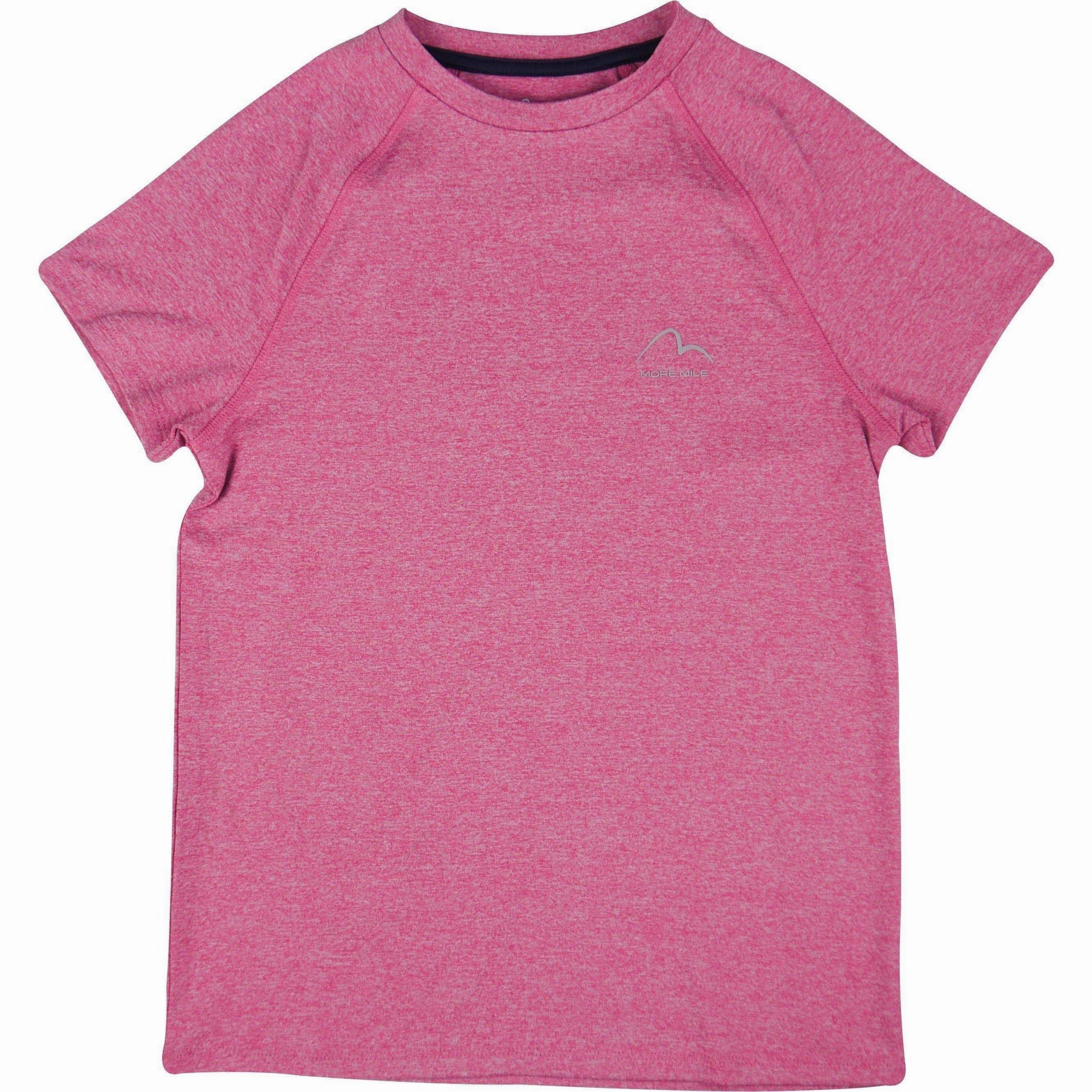 Casual Day Wear More Mile Train To Run Girls Short Sleeve Running Top - Pink