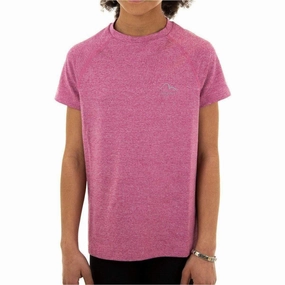 Simple Fit Chill Design More Mile Train To Run Girls Short Sleeve Running Top - Pink