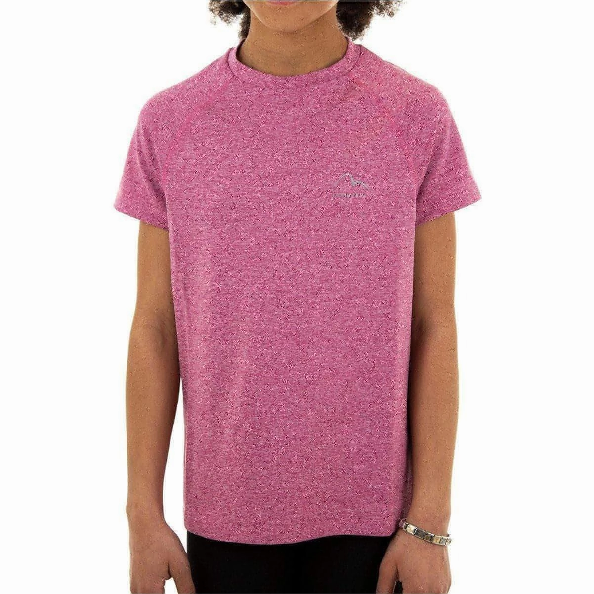 Simple Fit Chill Design More Mile Train To Run Girls Short Sleeve Running Top - Pink