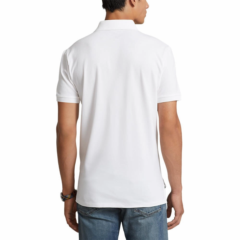 Polo Performance Ralph Lauren Cotton Pique Polo - Pure White Herringbone Texture Layered Look