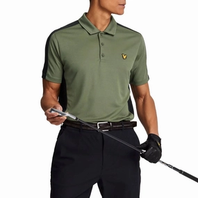 Durable Double Stitching Double Layer Shoulder Lyle & Scott Golf Striped Polo Shirt - Cactus Green
