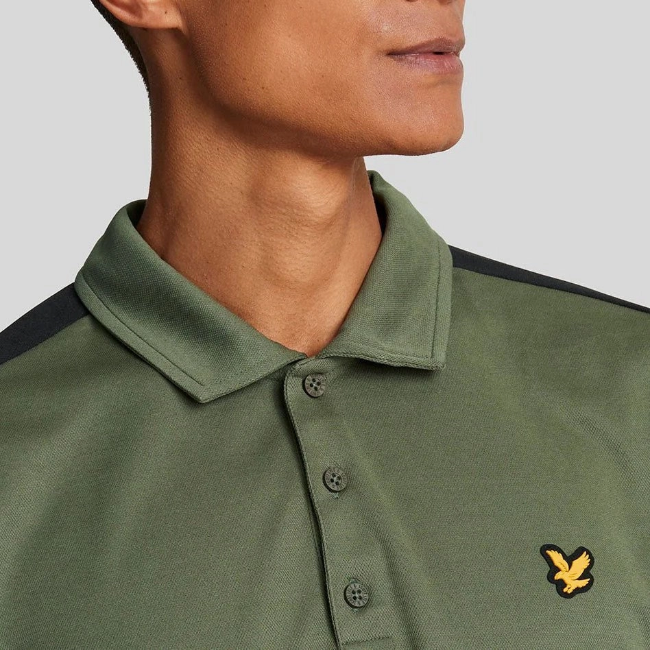 Lyle & Scott Golf Striped Polo Shirt - Cactus Green Eco Friendly Dye Weekend Style