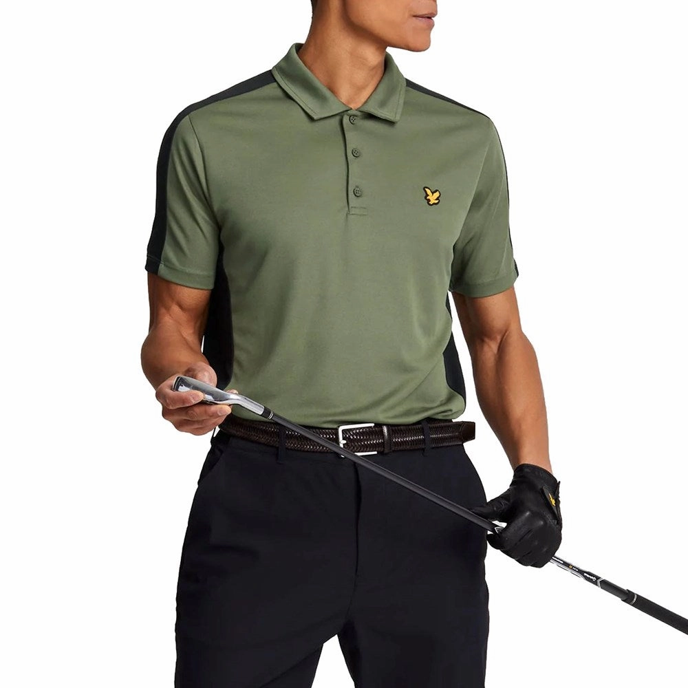 Durable Double Stitching Double Layer Shoulder Lyle & Scott Golf Striped Polo Shirt - Cactus Green