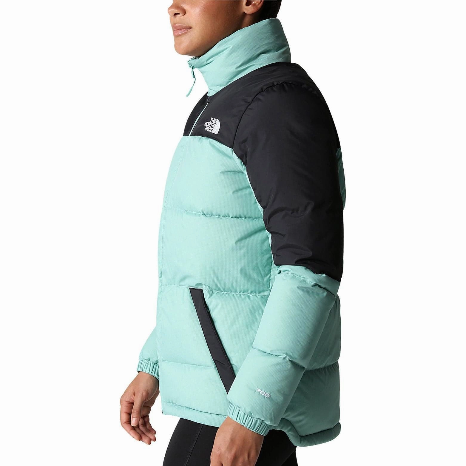 The North Face Diablo Womens Down Jacket - Green snag resistant Waterproof Zipper Closure