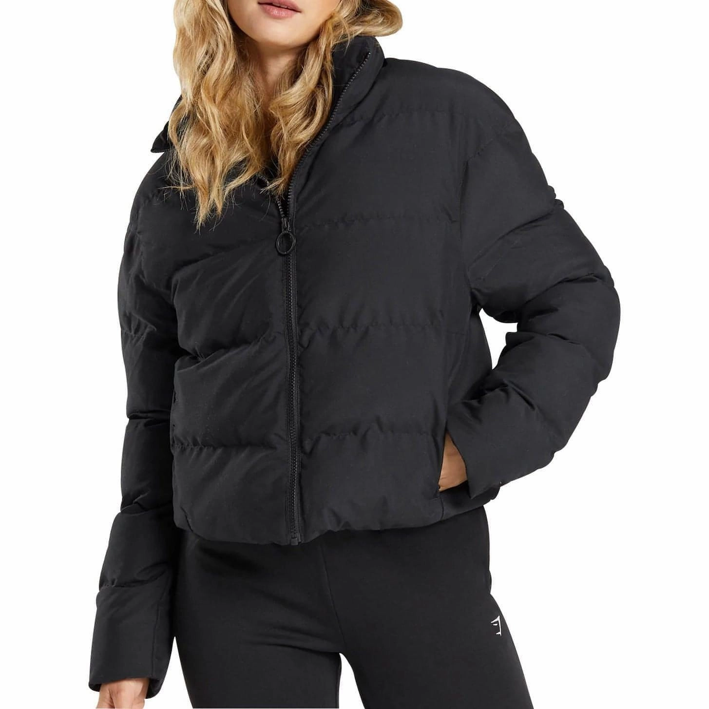 Sheer Glow SnagProofMaterial Gymshark Womens Puffer Jacket - Black