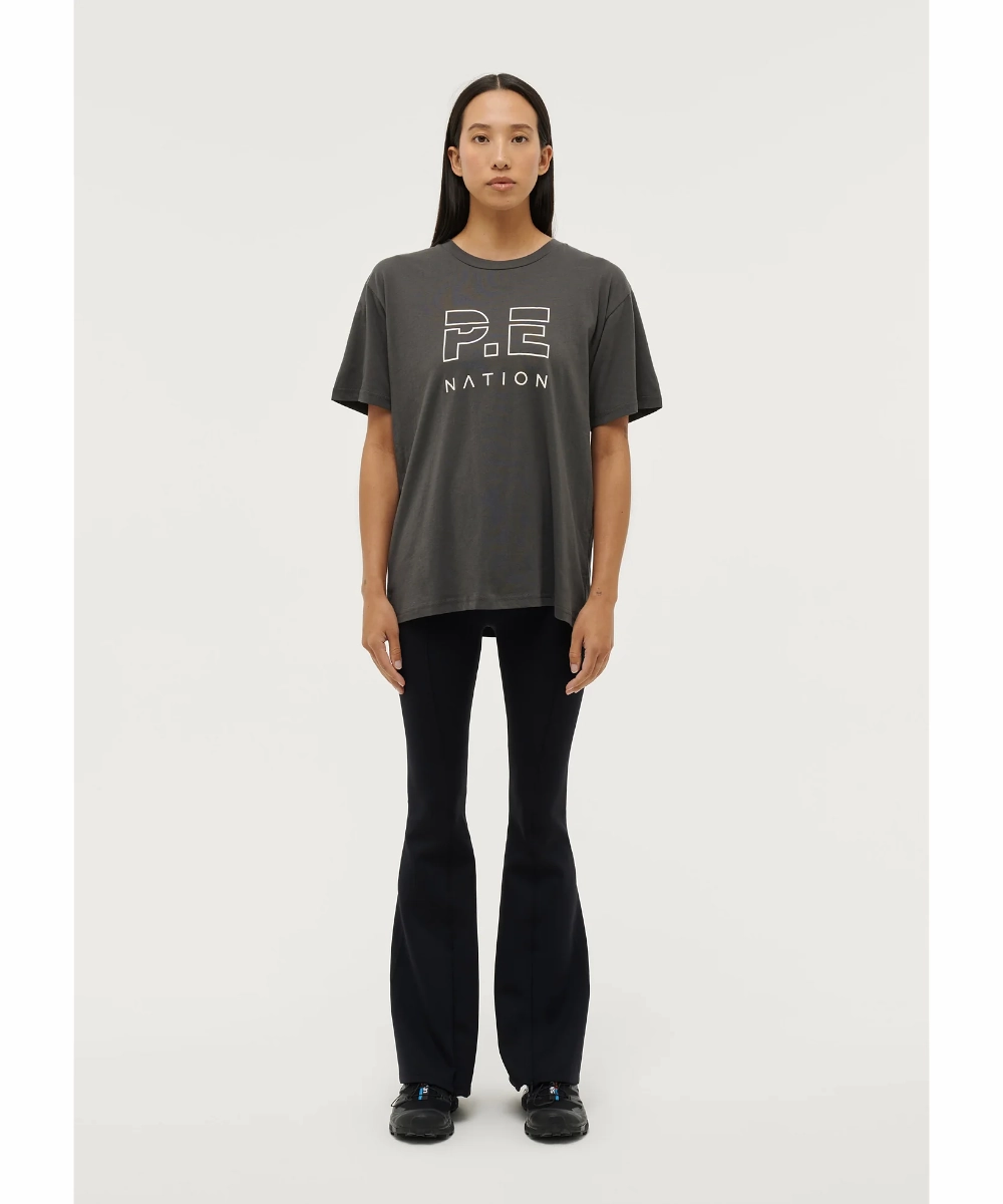 Shine Mood Reflective details P.E Nation Heads Up Tee (Dark Shadow/Ivory)