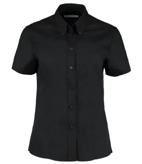 Ladies Short Sleeve Corporate Oxford Blouse | BLACK Urban Cool StainlessZippers
