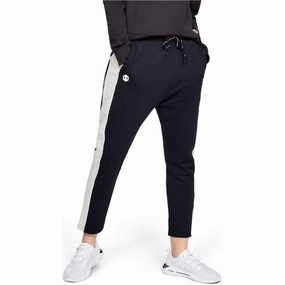 Lockdown Zipper Technology twill Under Armour Recover Womens Fleece Pants - Black