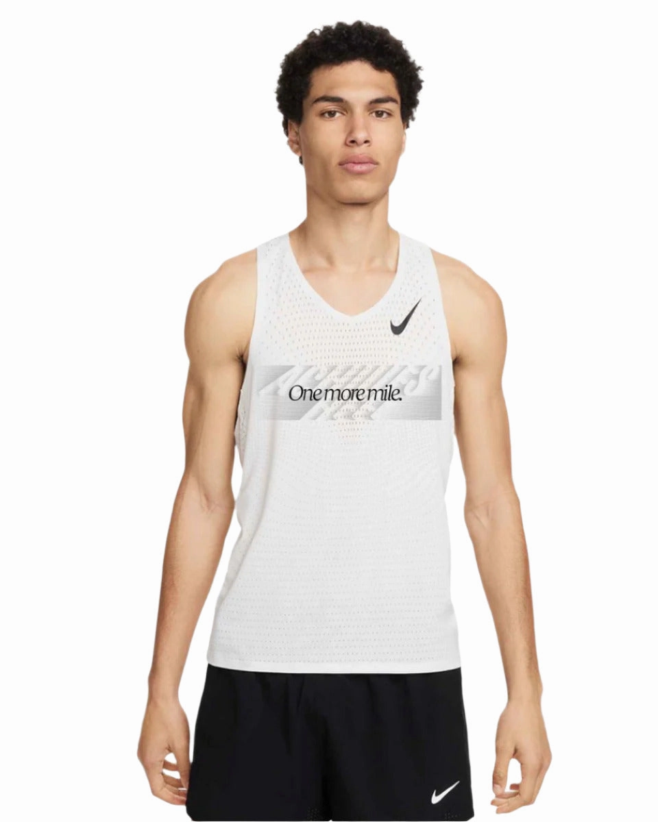 Adjustable Drawcord x Achilles Heel Men's 'One More Mile' AeroSwift ADV Running Vest Summit White / Black
