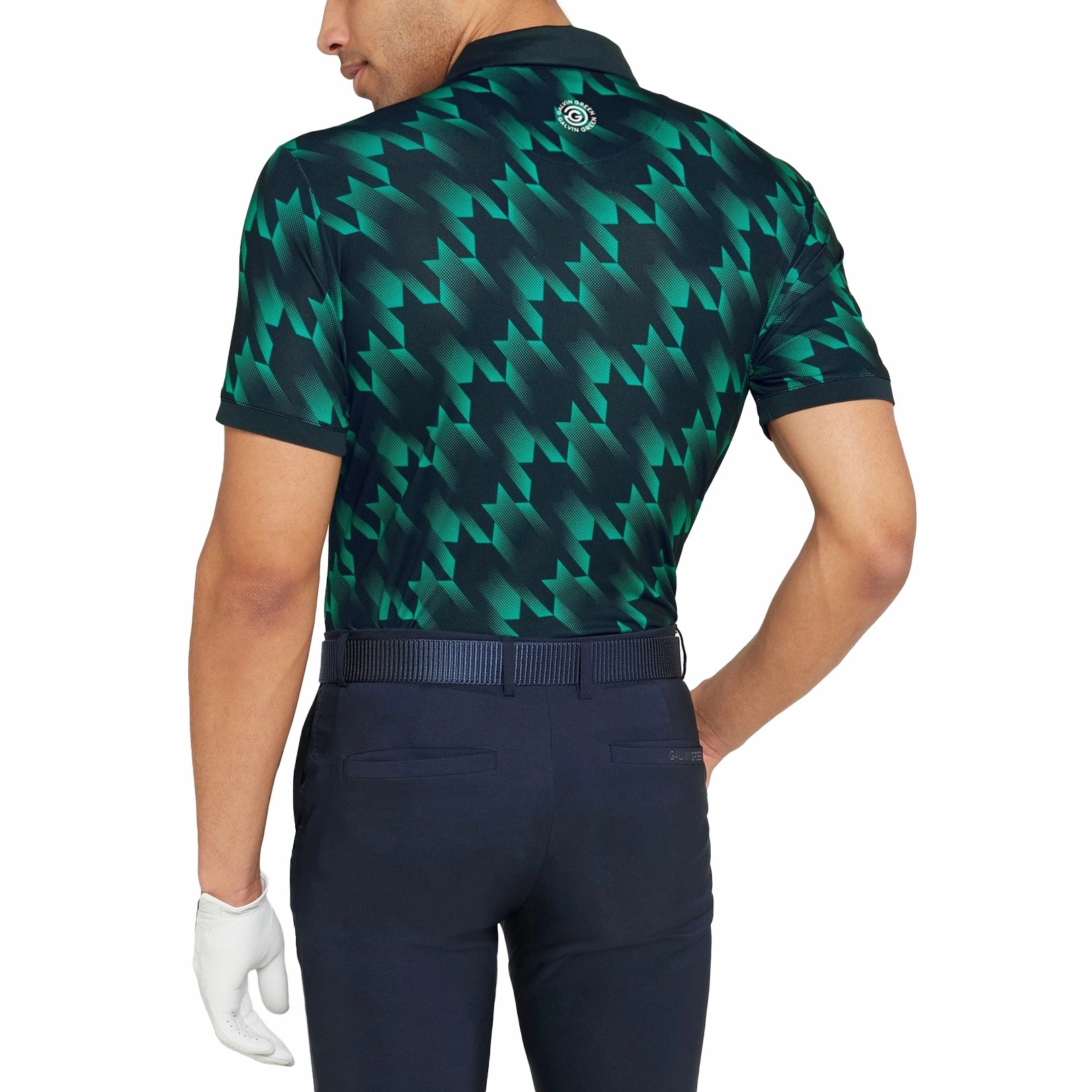 Galvin Green Miles Breathable Golf Polo Shirt - Navy/Golf Green Stretch Comfort