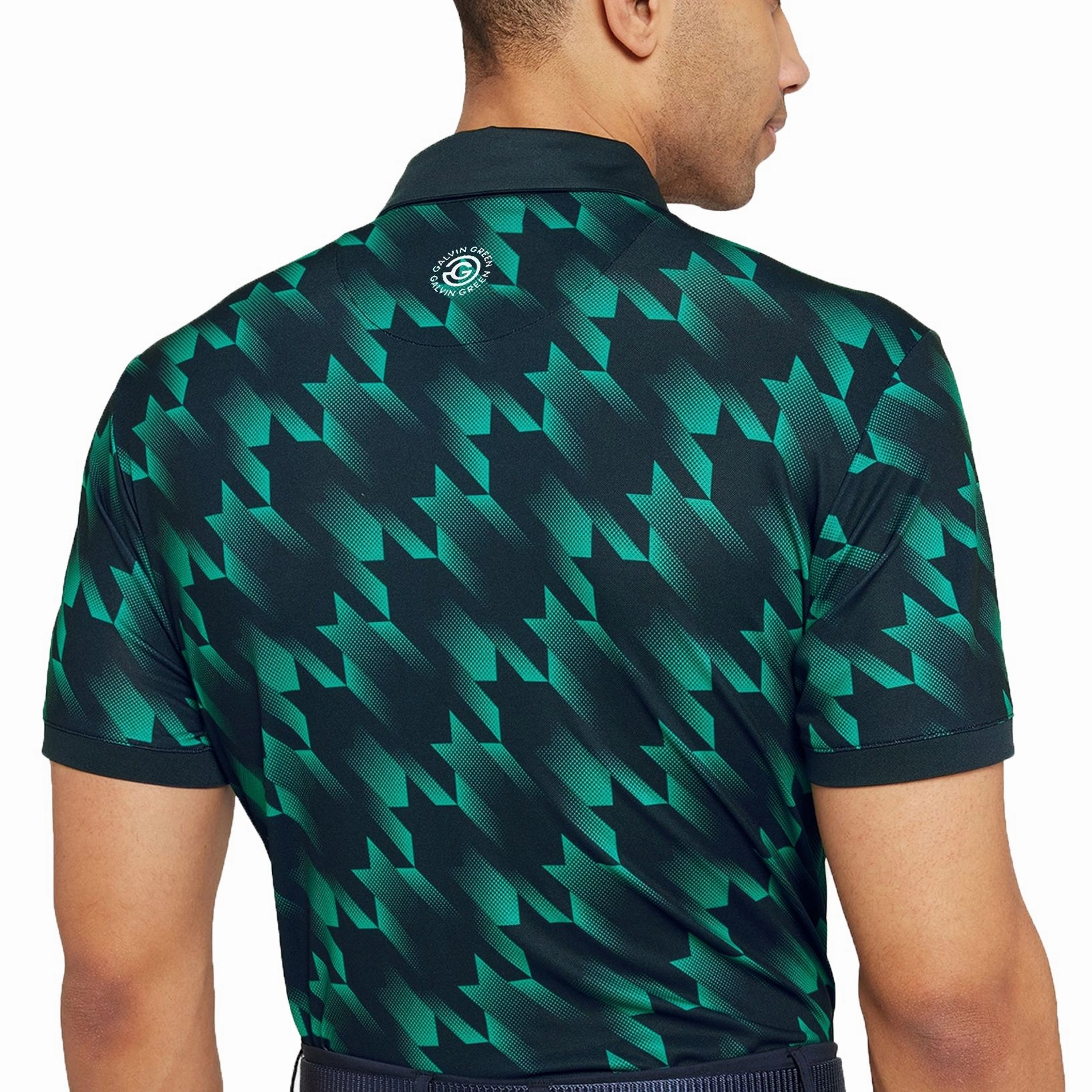 Thermoregulating Lining Galvin Green Miles Breathable Golf Polo Shirt - Navy/Golf Green
