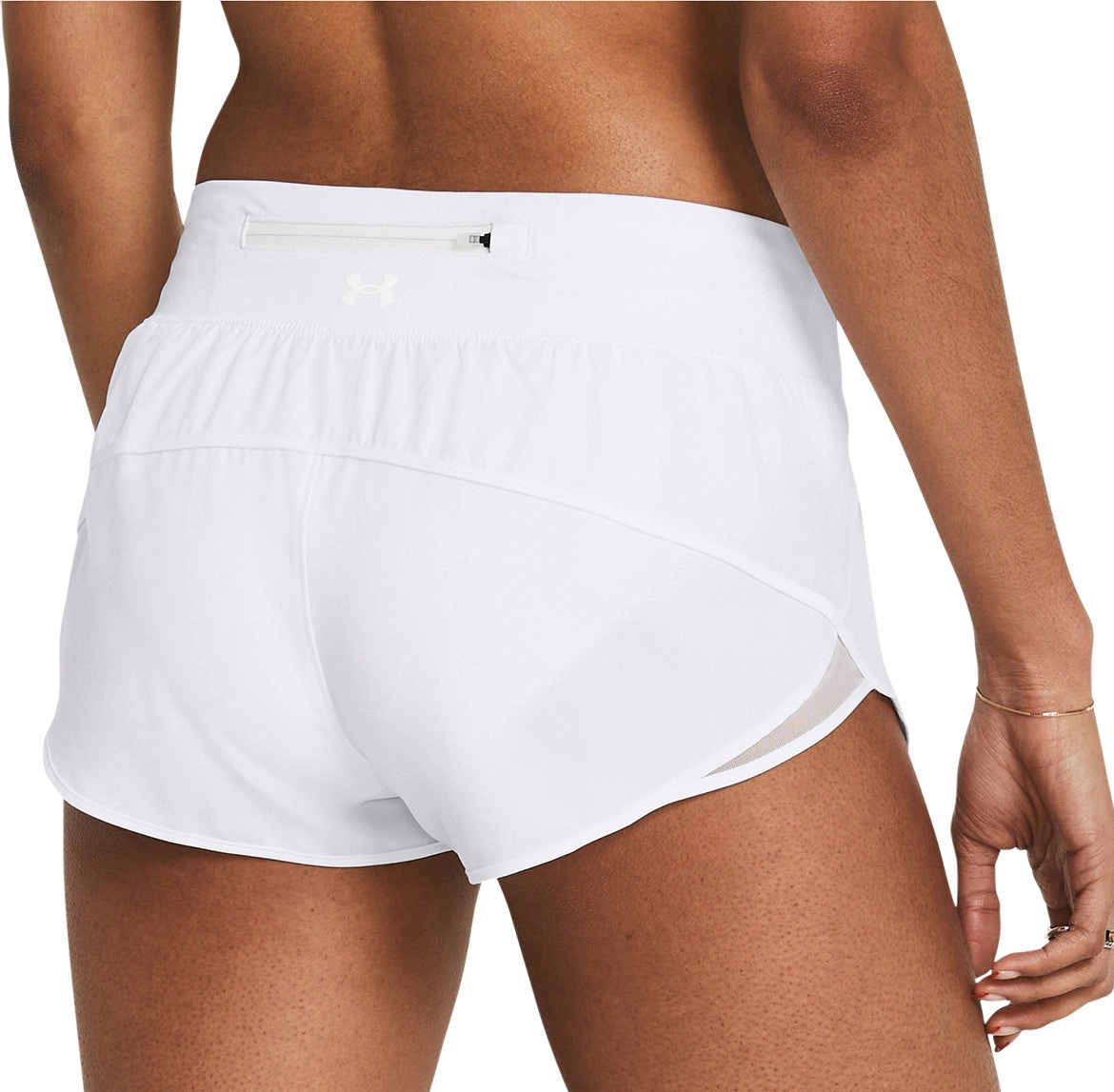 Flatlock Seams Chafe Resistant Lining Under Armour Launch Pro 2 Inch Womens Running Shorts - White