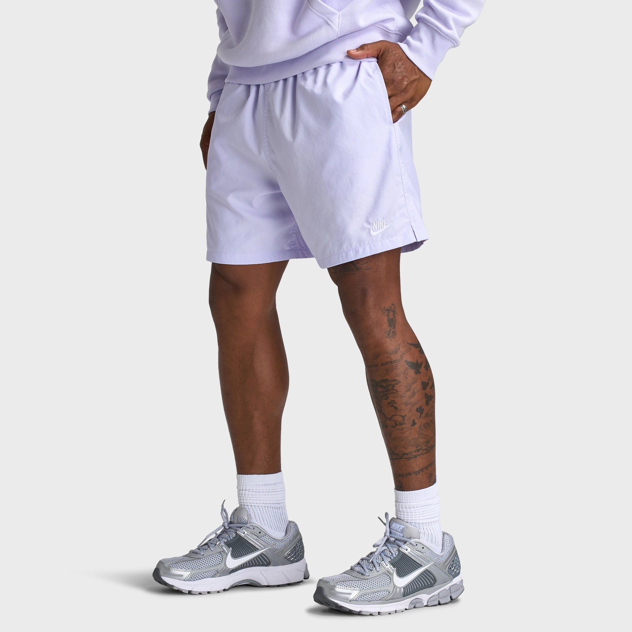 Nike Club Flow Shorts Amethyst Tint / White skateboarding outfit adventure apparel